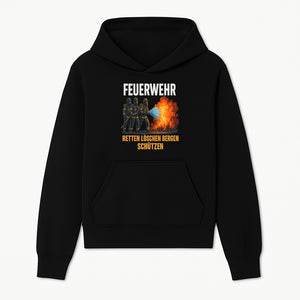 Firefighter Theme Wall Art - Retten, L schen, Bergen, Sch tzen Print for Firehouse Decor, Firefighter Gift, Rescue Heroes Artwork - Hoodie 1757912448841.jpg