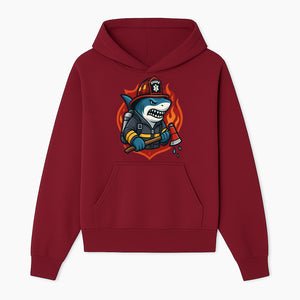 Firefighter Shark Graphic Tee - Cool Shark Fireman Design for Kids & Adults - Fun Firefighter Humor Shirt for Animal Lovers - Hoodie 1757912448872.jpg