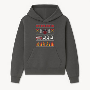 Firefighter Christmas Decor - Fire Department Theme with Fire Truck, Reindeer, Firemen, and Holiday Patterns for Festive Home Decor - Hoodie 1757912448892.jpg