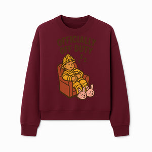 Officially Off Duty Firefighter Sleepy Design T-Shirt - Fun Relaxed Gift for Firefighters & Emergency Responders - Sweatshirt 1757912448893.jpg