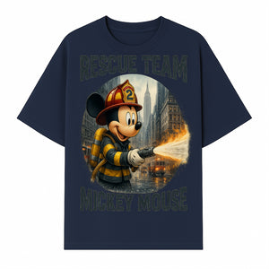 Mickey Mouse Rescue Team Firefighter Graphic Tee, Kids Fireman Shirt, Cartoon Firefighter Costume, Gift for Disney Fans - T-shirt 1757912448902.jpg