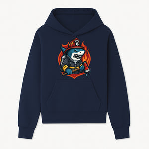 Firefighter Shark Graphic Tee - Cool Shark Fireman Design for Kids & Adults - Fun Firefighter Humor Shirt for Animal Lovers - Hoodie 1757912449031.jpg