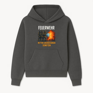 Firefighter Theme Wall Art - Retten, L schen, Bergen, Sch tzen Print for Firehouse Decor, Firefighter Gift, Rescue Heroes Artwork - Hoodie 1757912449033.jpg