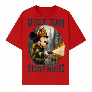 Mickey Mouse Rescue Team Firefighter Graphic Tee, Kids Fireman Shirt, Cartoon Firefighter Costume, Gift for Disney Fans - T-shirt 1757912449066.jpg