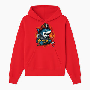 Firefighter Shark Graphic Tee - Cool Shark Fireman Design for Kids & Adults - Fun Firefighter Humor Shirt for Animal Lovers - Hoodie 1757912449212.jpg