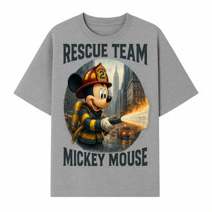Mickey Mouse Rescue Team Firefighter Graphic Tee, Kids Fireman Shirt, Cartoon Firefighter Costume, Gift for Disney Fans - T-shirt 1757912449218.jpg