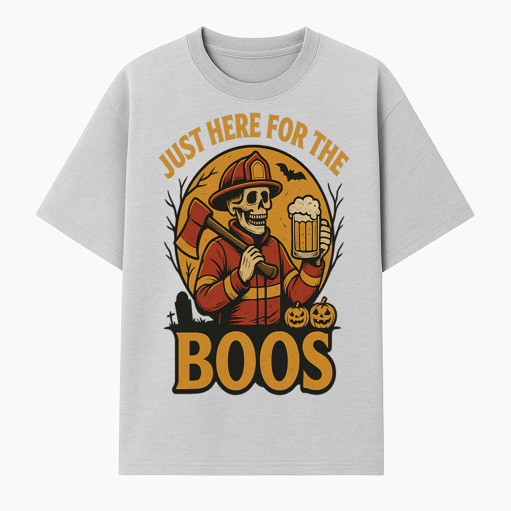 Halloween Skeleton Firefighter Beer Boos Graphic Tee, Spooky Oktoberfest T-Shirt, Funny Trick or Treat Top for Adults - T-shirt 1757912449251.jpg