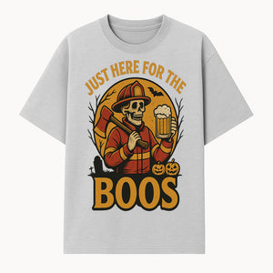 Halloween Skeleton Firefighter Beer Boos Graphic Tee, Spooky Oktoberfest T-Shirt, Funny Trick or Treat Top for Adults - T-shirt 1757912449251.jpg