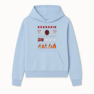 Firefighter Christmas Decor - Fire Department Theme with Fire Truck, Reindeer, Firemen, and Holiday Patterns for Festive Home Decor - Hoodie 1757912449288.jpg