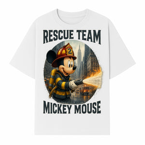 Mickey Mouse Rescue Team Firefighter Graphic Tee, Kids Fireman Shirt, Cartoon Firefighter Costume, Gift for Disney Fans - T-shirt 1757912449345.jpg
