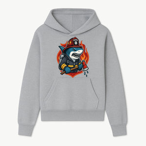 Firefighter Shark Graphic Tee - Cool Shark Fireman Design for Kids & Adults - Fun Firefighter Humor Shirt for Animal Lovers - Hoodie 1757912449356.jpg