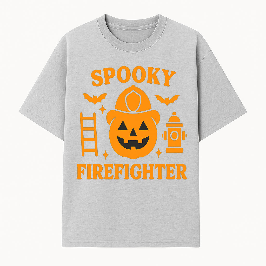 Spooky Firefighter Halloween Decor - Pumpkin Design, Fun Holiday Gift, Festive Home Decoration for Kids and Adults - T-shirt 1757912449386.jpg
