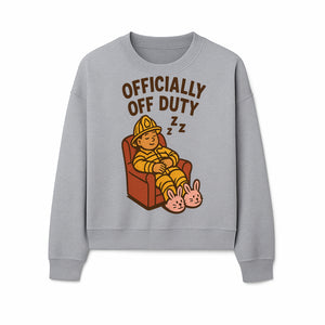 Officially Off Duty Firefighter Sleepy Design T-Shirt - Fun Relaxed Gift for Firefighters & Emergency Responders - Sweatshirt 1757912449421.jpg