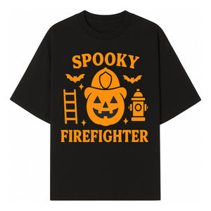Spooky Firefighter Halloween Decor - Pumpkin Design, Fun Holiday Gift, Festive Home Decoration for Kids and Adults - T-shirt 1757912449547.jpg