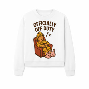 Officially Off Duty Firefighter Sleepy Design T-Shirt - Fun Relaxed Gift for Firefighters & Emergency Responders - Sweatshirt 1757912449569.jpg