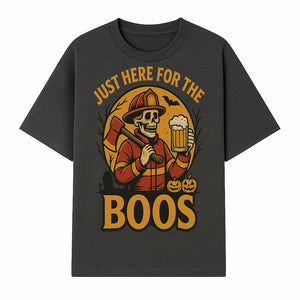 Halloween Skeleton Firefighter Beer Boos Graphic Tee, Spooky Oktoberfest T-Shirt, Funny Trick or Treat Top for Adults - T-shirt 1757912449580.jpg