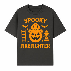 Spooky Firefighter Halloween Decor - Pumpkin Design, Fun Holiday Gift, Festive Home Decoration for Kids and Adults - T-shirt 1757912449689.jpg
