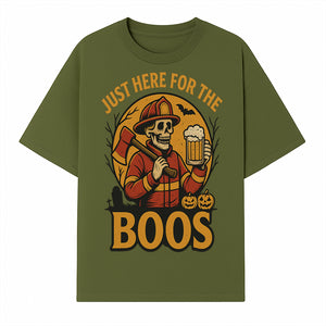 Halloween Skeleton Firefighter Beer Boos Graphic Tee, Spooky Oktoberfest T-Shirt, Funny Trick or Treat Top for Adults - T-shirt 1757912449799.jpg
