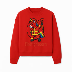 Firefightcorn Unicorn Hero T-Shirt | Cute Firefighter Graphic Tee | Rainbow Mane Casual Wear for Kids & Adults - Sweatshirt 1757912449895.jpg