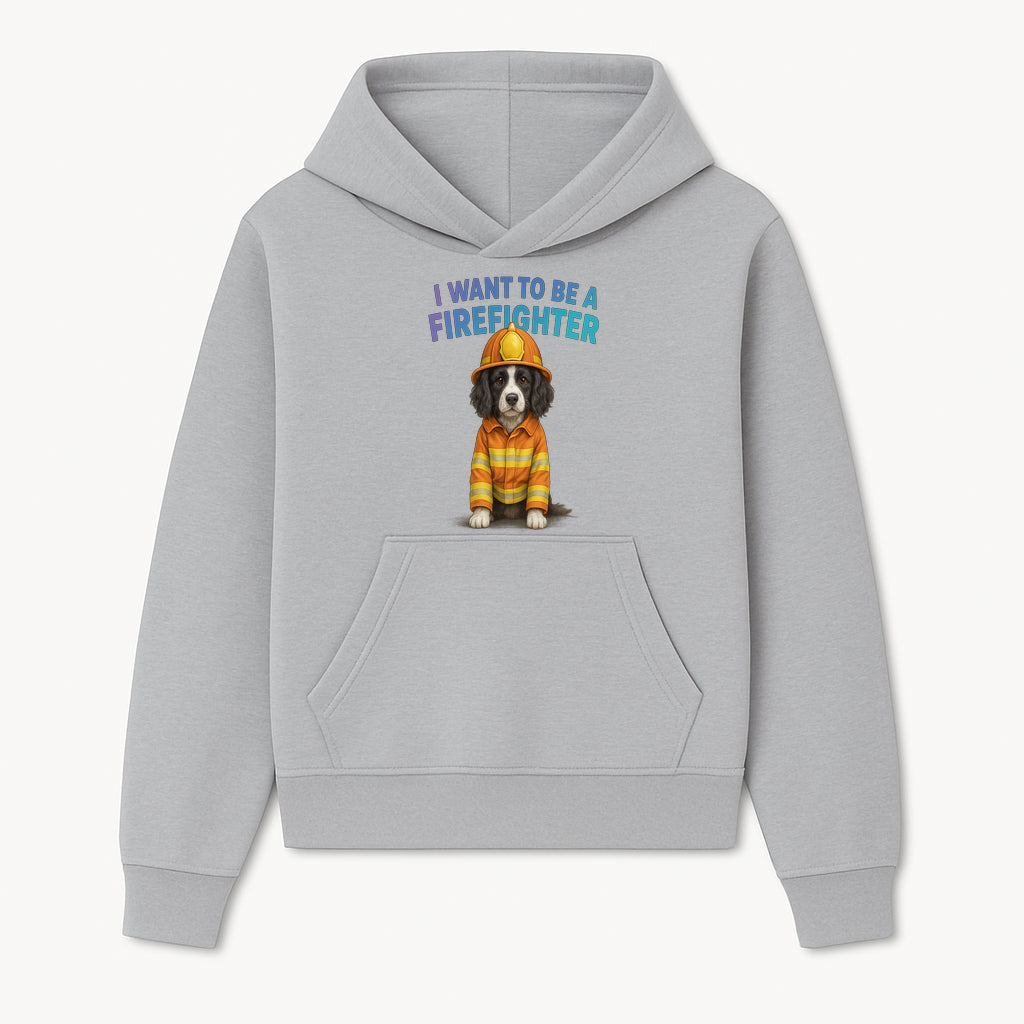 Custom I Want to Be a Firefighter Dog Art Print | Cute Firefighter Dog Illustration | Kids Room Decor | Animal Wall Art - Hoodie 1757912449988.jpg