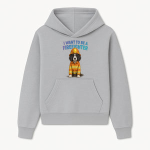 Custom I Want to Be a Firefighter Dog Art Print | Cute Firefighter Dog Illustration | Kids Room Decor | Animal Wall Art - Hoodie 1757912449988.jpg