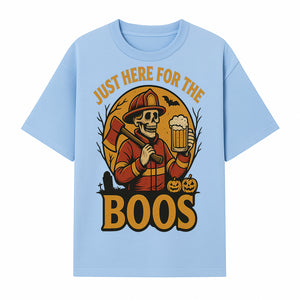 Halloween Skeleton Firefighter Beer Boos Graphic Tee, Spooky Oktoberfest T-Shirt, Funny Trick or Treat Top for Adults - T-shirt 1757912450111.jpg
