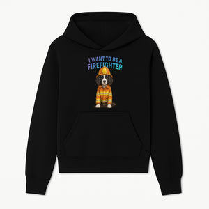 Custom I Want to Be a Firefighter Dog Art Print | Cute Firefighter Dog Illustration | Kids Room Decor | Animal Wall Art - Hoodie 1757912450155.jpg