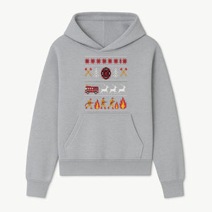 Firefighter Christmas Decor - Fire Department Theme with Fire Truck, Reindeer, Firemen, and Holiday Patterns for Festive Home Decor - Hoodie 1757912450212.jpg