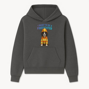 Custom I Want to Be a Firefighter Dog Art Print | Cute Firefighter Dog Illustration | Kids Room Decor | Animal Wall Art - Hoodie 1757912450295.jpg