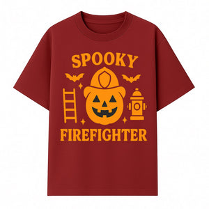 Spooky Firefighter Halloween Decor - Pumpkin Design, Fun Holiday Gift, Festive Home Decoration for Kids and Adults - T-shirt 1757912450423.jpg
