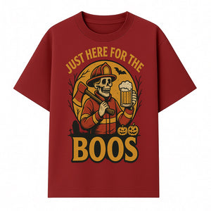 Halloween Skeleton Firefighter Beer Boos Graphic Tee, Spooky Oktoberfest T-Shirt, Funny Trick or Treat Top for Adults - T-shirt 1757912450427.jpg