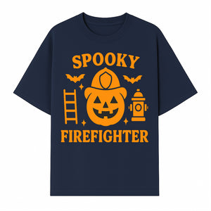 Spooky Firefighter Halloween Decor - Pumpkin Design, Fun Holiday Gift, Festive Home Decoration for Kids and Adults - T-shirt 1757912450569.jpg