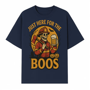 Halloween Skeleton Firefighter Beer Boos Graphic Tee, Spooky Oktoberfest T-Shirt, Funny Trick or Treat Top for Adults - T-shirt 1757912450573.jpg