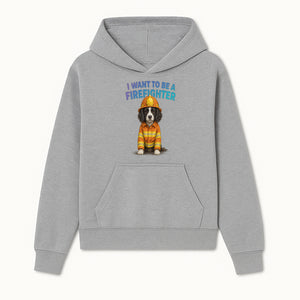 Custom I Want to Be a Firefighter Dog Art Print | Cute Firefighter Dog Illustration | Kids Room Decor | Animal Wall Art - Hoodie 1757912450647.jpg