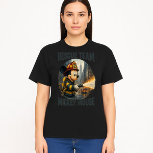 Mickey Mouse Rescue Team Firefighter Graphic Tee, Kids Fireman Shirt, Cartoon Firefighter Costume, Gift for Disney Fans - T-shirt 1757912450673.jpg
