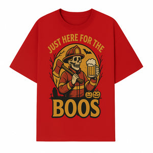 Halloween Skeleton Firefighter Beer Boos Graphic Tee, Spooky Oktoberfest T-Shirt, Funny Trick or Treat Top for Adults - T-shirt 1757912450714.jpg