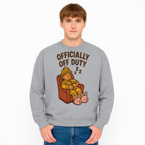 Officially Off Duty Firefighter Sleepy Design T-Shirt - Fun Relaxed Gift for Firefighters & Emergency Responders - Sweatshirt 1757912450750.jpg