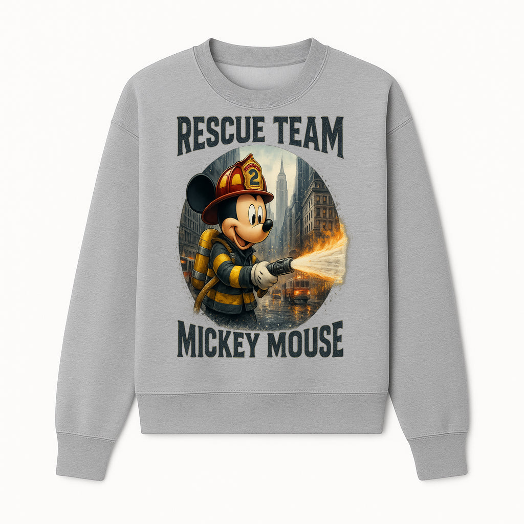 Mickey Mouse Rescue Team Firefighter Graphic Tee, Kids Fireman Shirt, Cartoon Firefighter Costume, Gift for Disney Fans - Sweatshirt 1757912450825.jpg