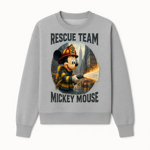 Mickey Mouse Rescue Team Firefighter Graphic Tee, Kids Fireman Shirt, Cartoon Firefighter Costume, Gift for Disney Fans - Sweatshirt 1757912450825.jpg