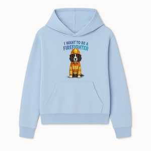 Custom I Want to Be a Firefighter Dog Art Print | Cute Firefighter Dog Illustration | Kids Room Decor | Animal Wall Art - Hoodie 1757912450831.jpg