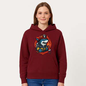 Firefighter Shark Graphic Tee - Cool Shark Fireman Design for Kids & Adults - Fun Firefighter Humor Shirt for Animal Lovers - Hoodie 1757912450844.jpg