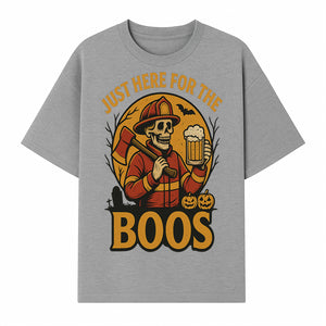 Halloween Skeleton Firefighter Beer Boos Graphic Tee, Spooky Oktoberfest T-Shirt, Funny Trick or Treat Top for Adults - T-shirt 1757912450890.jpg