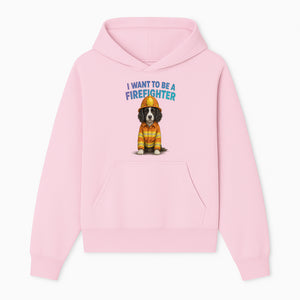Custom I Want to Be a Firefighter Dog Art Print | Cute Firefighter Dog Illustration | Kids Room Decor | Animal Wall Art - Hoodie 1757912451029.jpg