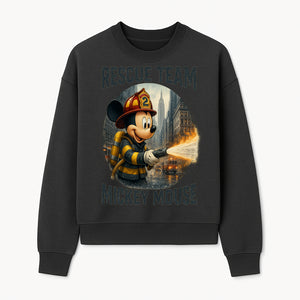 Mickey Mouse Rescue Team Firefighter Graphic Tee, Kids Fireman Shirt, Cartoon Firefighter Costume, Gift for Disney Fans - Sweatshirt 1757912451131.jpg