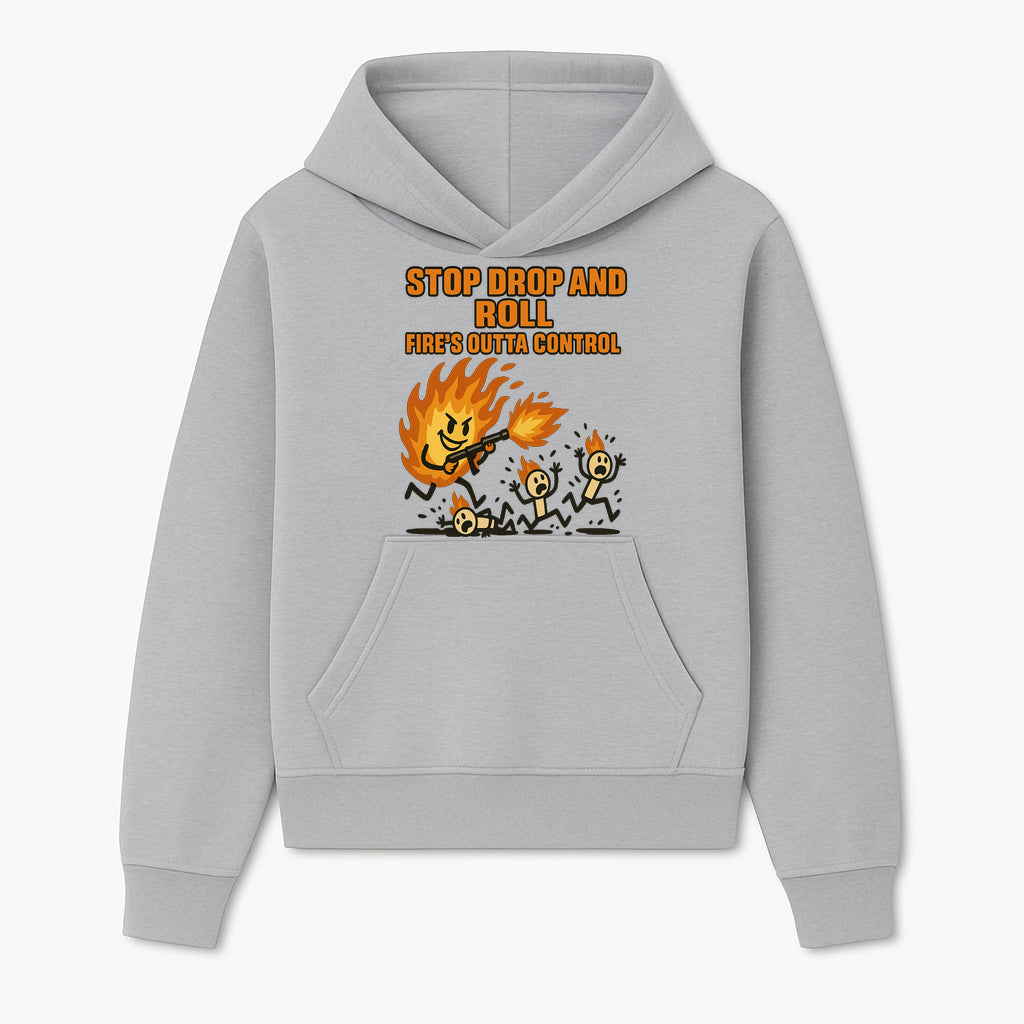 Stop Drop and Roll Fire Prevention Graphic Tee - Funny Fire Safety Humor Shirt - Hoodie 1757912451168.jpg