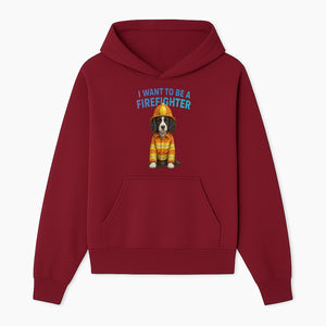 Custom I Want to Be a Firefighter Dog Art Print | Cute Firefighter Dog Illustration | Kids Room Decor | Animal Wall Art - Hoodie 1757912451259.jpg
