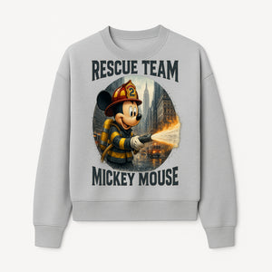 Mickey Mouse Rescue Team Firefighter Graphic Tee, Kids Fireman Shirt, Cartoon Firefighter Costume, Gift for Disney Fans - Sweatshirt 1757912451433.jpg