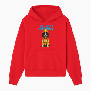 Custom I Want to Be a Firefighter Dog Art Print | Cute Firefighter Dog Illustration | Kids Room Decor | Animal Wall Art - Hoodie 1757912451563.jpg