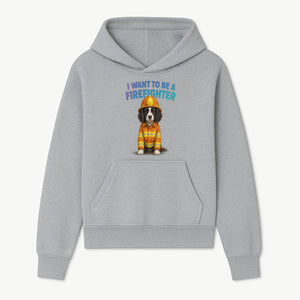 Custom I Want to Be a Firefighter Dog Art Print | Cute Firefighter Dog Illustration | Kids Room Decor | Animal Wall Art - Hoodie 1757912451754.jpg