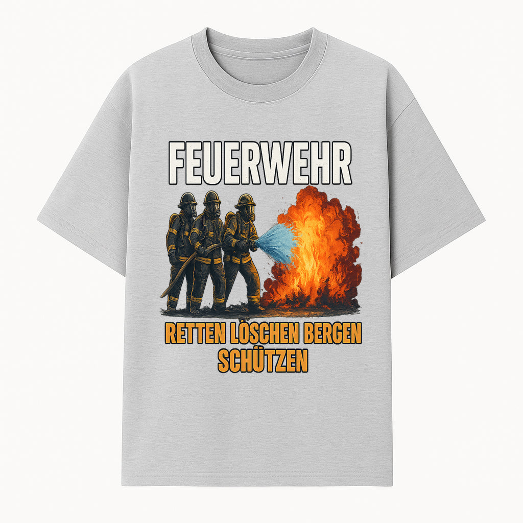 Firefighter Theme Wall Art - Retten, L schen, Bergen, Sch tzen Print for Firehouse Decor, Firefighter Gift, Rescue Heroes Artwork - T-shirt 1757912451922.jpg